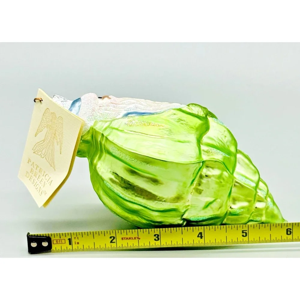 Patricia Breen Coastal Santa Blue Suit Green Shell Christmas Ornament‎ 1997